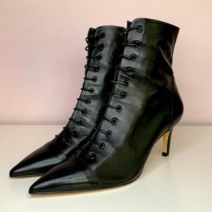 Black Lace up Booties